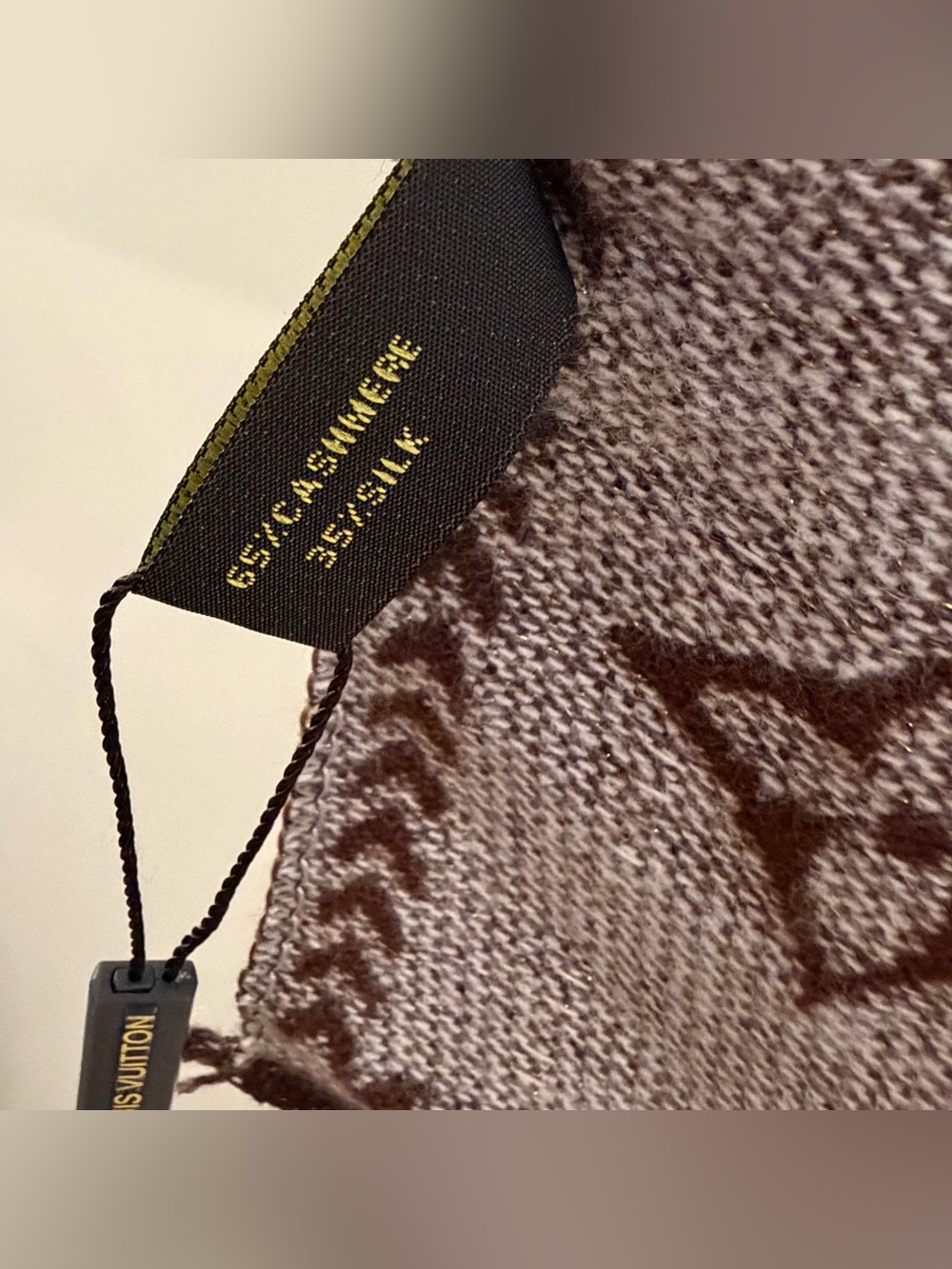 Reversible Split Monogram Cashmere Silk Scarf - Picture 6 of 14